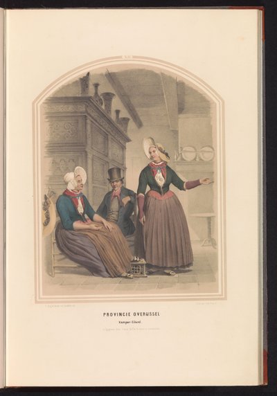 Traje tradicional de Kampen en Overijssel, 1857 Provincia de Overijssel Kamper-Eiland / XII (título sobre objeto) de Ruurt de Vries