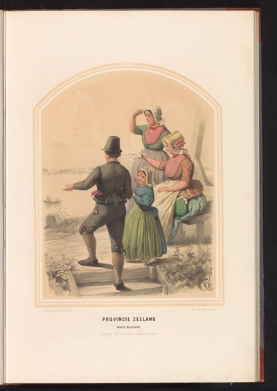 Traje tradicional de Noord-Beveland en Zelanda, 1857 Provincia de Zelanda. Noord Beveland / XVII (título sobre objeto) de Ruurt de Vries