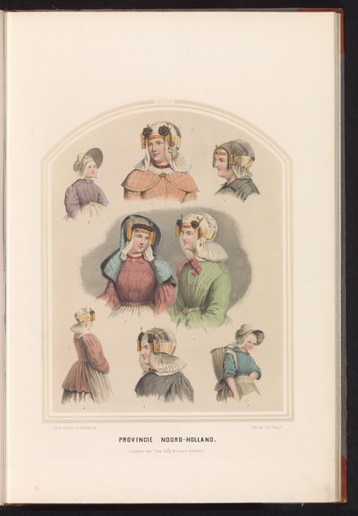 Traje tradicional de Holanda Septentrional, 1857 Provincia de Holanda del Norte. / XXIII (título sobre objeto) de Ruurt de Vries