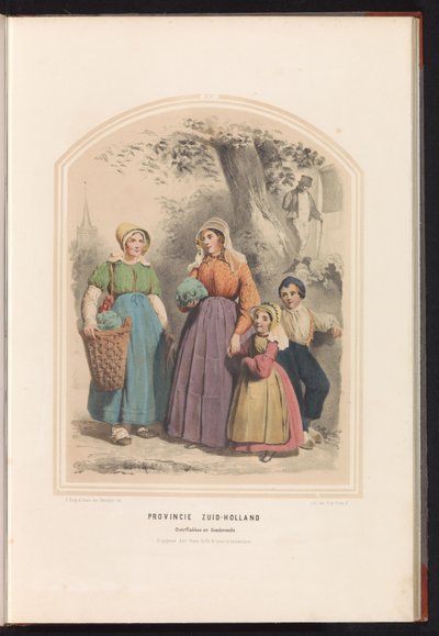 Traje tradicional de Overflakkee y Goedereede en Holanda Meridional, 1857 Provincia de Holanda Meridional Overflakkee y Goedereede / XV (título sobre objeto) de Ruurt de Vries