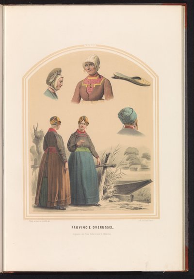 Traje tradicional de Overijssel, 1857 Provincia de Overijssel / XXVI (título sobre objeto) de Ruurt de Vries