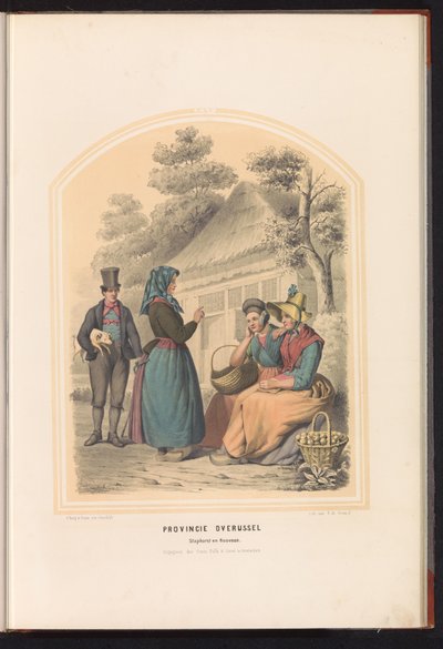 Traje tradicional de Staphorst y Rouveen en Overijssel, 1857 Provincia de Overijssel. Staphorst y Rooveen / XXV (título sobre objeto) de Ruurt de Vries
