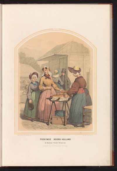 Trajes tradicionales de Beemster, Purmer y Wormer en Holanda Septentrional, 1857 Provincia de Holanda del Norte. de Beemster Purmer Wormer etc. / XXII (título sobre el objeto) de Ruurt de Vries
