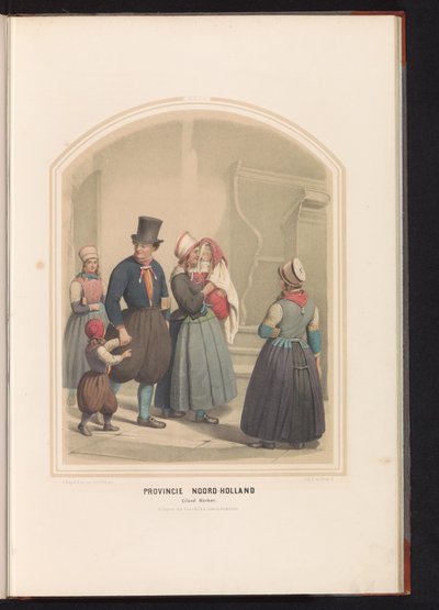 Traje tradicional de la isla de Marken en Holanda Septentrional, 1857 Provincia de Holanda del Norte. Isla de Marken / XXIX (título sobre objeto) de Ruurt de Vries