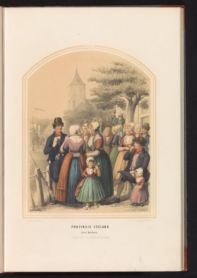 Traje tradicional de la isla de Walcheren en Zelanda, 1857 Provincia de Zelanda. Isla de Walcheren / XIII (título sobre objeto) de Ruurt de Vries