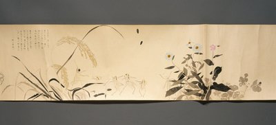 Amigos de la naturaleza (Yasei no Tomo), c.1918 (tinta, acuarela opaca, laca sobre papel tejido) de Ryoka Kawakami