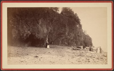 [Grupo de personas en la costa cerca de los acantilados, posiblemente en Mt. Desert, Maine] de S.R. Stoddard