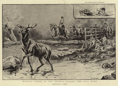 El circo de Wulff en el Palacio de Cristal, la caza del ciervo de S.T. Dadd