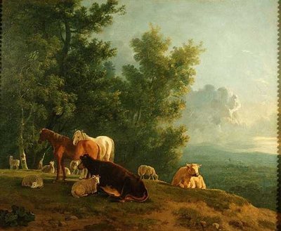 Caballos y vacas en un paisaje de S. and Barrett G. Gilpin