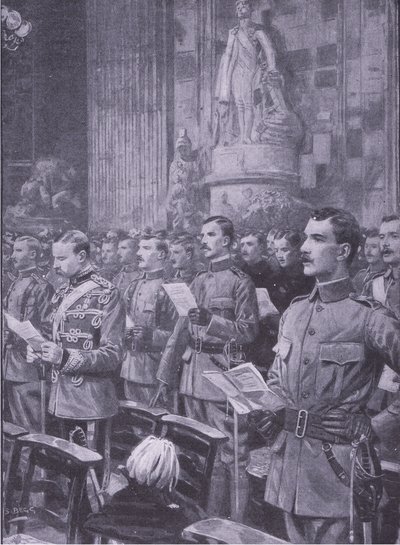 Voluntarios Imperiales de la Ciudad en San Pablo (ilustración de After Pretoria: The Guerilla War, 1902) de S. Begg