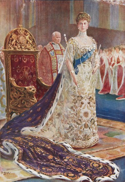 La reina María con el traje de la coronación de S. Begg