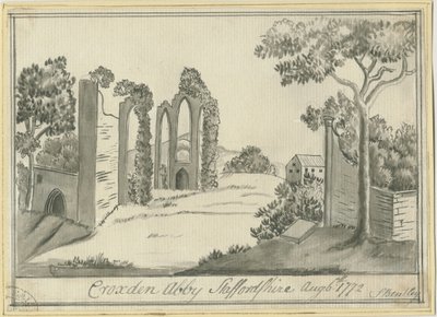 Croxden Abbey: dibujo en sepia, 6 ago 1772 (dibujo) de S Bentley