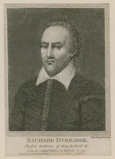 Richard Burbadge, el primer intérprete de Rey Ricardo III de S. Harding