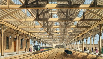 Nueva estación, Lime Street, entrada al túnel y oficinas de boletos, de 