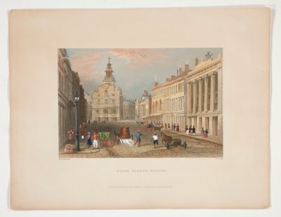 State Street, Boston, ilustración para Nathaniel Parker Willis de S. Lacey