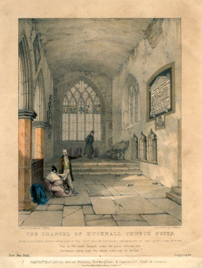 El presbiterio de la Iglesia de Hucknall, Nottinghamshire, 1835 de S Rayner