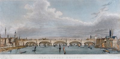 Vista del Puente de Londres desde el oeste con barcos en el río Támesis, 1829 de S Rogers