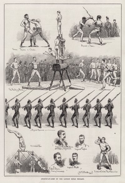 Asalto a mano armada de la London Rifle Brigade (grabado) de S. T. Dadd