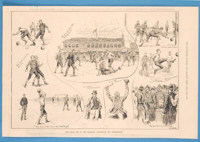 The Final Tie of the Football Association Cup Competition, de "The Illustrated Sporting and Dramatic News", 6 de abril de 1889 (litografía). de S. T. Dadd