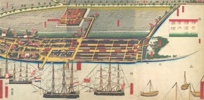Guía pictórica del puerto de Yokohama, 7º mes, 1860 de Sadahide Utagawa