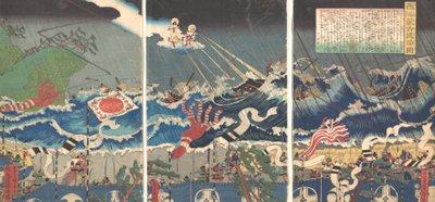 Escena de guerrero de Sadahide Utagawa