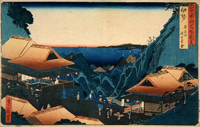 Provincia de Ise: Puestos de té en el paso del Monte Asama, de la serie 