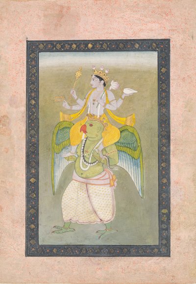 Vishnu en Garuda, ca. 1810-20 de Sajnu