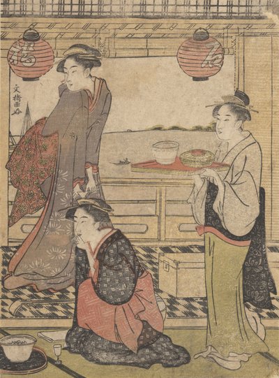 Un Entretenimiento en Shinagawa, ca. 1788 de Sakuragawa Bunkyo