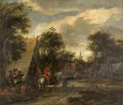 Una kermesse de pueblo (óleo sobre tabla) de Salomon (follower of) Rombouts