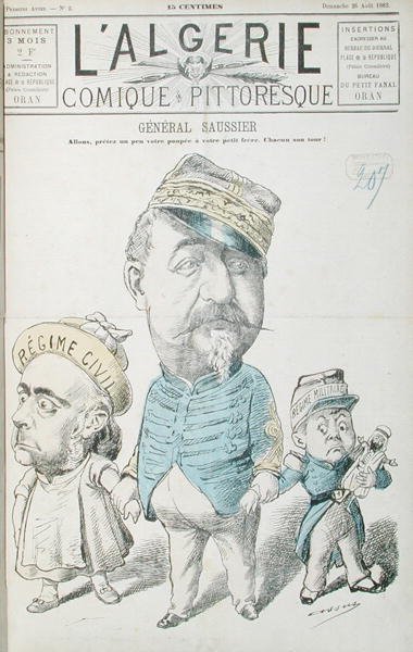 Caricatura del General Félix Gustave Saussier, portada de 