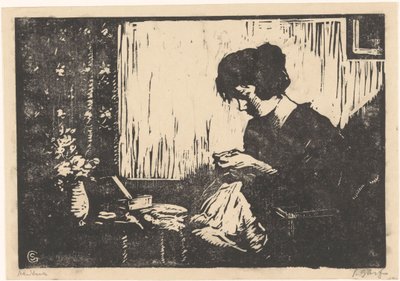 Mujer de la costura de Salomon Garf (signed by artist)