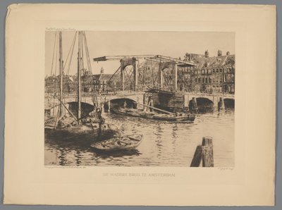 Vista del Puente Flaco en Amsterdam El Puente Flaco en Ámsterdam (título sobre el objeto) de Salomon Garf