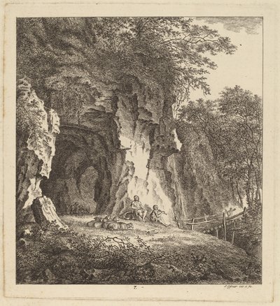 Dos pastores en un paisaje rocoso, 1764 de Salomon Gessner