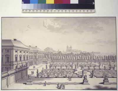 Página completa: Palacio de Liechtenstein, vista de los jardines hacia el sur de Salomon Kleiner