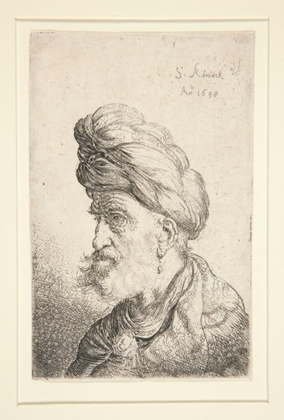 Busto de hombre con turbante de Salomon Koninck