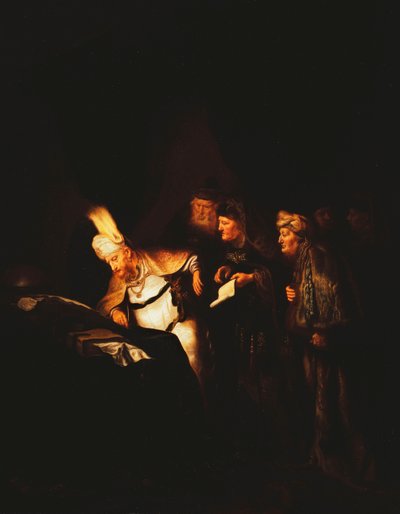 Poncio Pilato negándose a alterar la inscripción para ser colocada en la cruz de Cristo, 1641 de Salomon Koninck