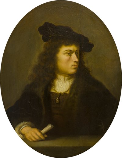 Retrato de un hombre desconocido, c.1629-56 (óleo sobre tabla) de Salomon Koninck