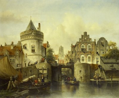 Vista imaginaria basada en el Kolksluis de Salomon Leonardus Verveer