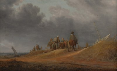 Mercado junto a la orilla del mar, 1637 de Salomon Ruysdael