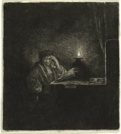 Estudiante en una Mesa a la Luz de las Velas de Salomon Savery