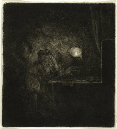 Estudiante en una Mesa a la Luz de las Velas de Salomon Savery