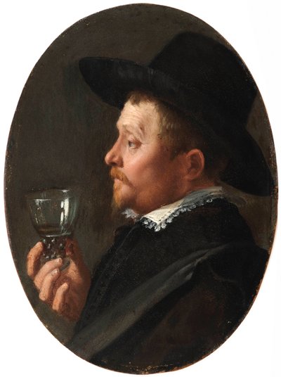Retrato de un hombre con un roemer de Salomon de Bray