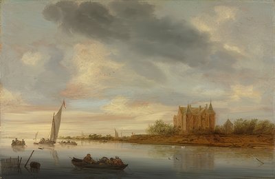Castillo en un río. 1644 de Salomon van Ruisdael or Ruysdael