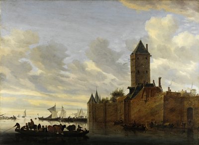 Estuario del río con ciudad fortificada de Salomon van Ruisdael or Ruysdael