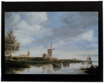 Paisaje fluvial con molino de viento de Salomon van Ruisdael or Ruysdael