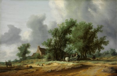 Camino en las dunas con un carruaje de Salomon van Ruisdael or Ruysdael