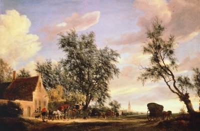 Posada del Cisne Blanco, de Salomon van Ruysdael (hacia 1602-1670) de Salomon van Ruisdael or Ruysdael