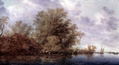 Paisaje fluvial boscoso de Salomon van Ruisdael or Ruysdael