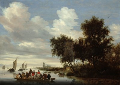 Paisaje fluvial con transbordador
Paisaje fluvial con un transbordador de Salomon van Ruysdael
