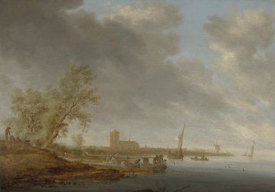 Paisaje fluvial con vista de Naarden de Salomon van Ruysdael